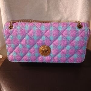 PristineCondition Versace Tweed Bag W/COA (Pink & Blue)